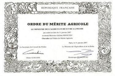 Distinction de l’Ordre du Mérite Agricole remise à Jérôme Mancosu